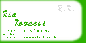 ria kovacsi business card